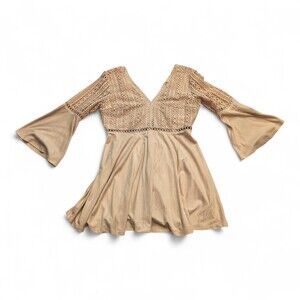 Beyond the Radar White Lace Midi‎ Dress Size L